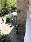 Leiterhebel aus Sicht der Helfer unten (Foto: Torsten Matthes)