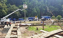 Einblick in die Einsatzstelle am Krippenbach zur Wiederherstellung des Flussbettes (Foto: Susan Schmidt)