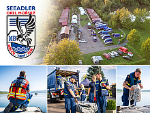 Collage zur Übung "Seeadler" am See Milada in Chabařovice (Fotos: THW)